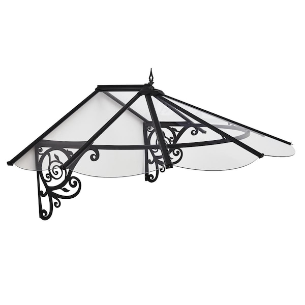 Palram - Canopia Lily Door Awning - Clear & Black - 49 x 69 x 31 in. HG9575 - main